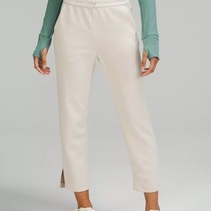 Lululemon Brushed Softstreme Split-hem High Rise Crop Natural Ivory White Cream